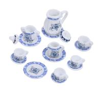 Abaodam 1Set Miniature Teapot and Tea Cup Doll House Kitchen Accessories Vintage Style Tea for DIY Miniature Scene Props Floral Design