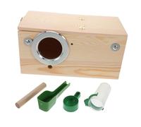 Abaodam 1set Natural Wood Parakeet Nesting Box Easy to Assemble Bird Breeding Cage for Parakeets Cockatiels and Other Birds Secure Environment for Raising Young Perch