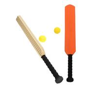 Abaodam 1Set Plastic Baseball Bat and Ball Training Kit Durable Eva Baseball for Lightweight and Easy to Use for Indoor and Orange and Wood Grain Design