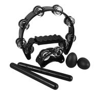 Abaodam 1Set Rhythm Rods Music Instrument of Percussion Hand Shaking Eggs Foot Tambourine Drum Handbells for Parties Enhances Musical Skills Creativity