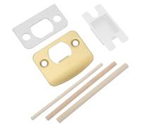 Abaodam 1set Stainless Steel Corner Door Strike Plate Kit with Screws Wood Dowel and Shim for Deadbolt Lock Reinforcement Improved Closure and Residential Camper Door Repair