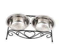 Abaodam 1Set Stainless Steel Elevated Pet Bowls with Durable Iron Stand for Dogs and Cats Comfortable Feeding Posture Stylish Design for Happy Mealtime Experience