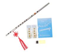 Abaodam 1set Stainless Steel Flute for Beginners Lightweight Portable Chinese Style Instrument for Adults Students Easy to Play Carry Design