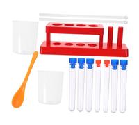 Abaodam 1Set Stem Educational Experiment Accessories with Test Tubes Storage Rack Measuring Cups and Stirring Sticks Science Supplies for Home Learning and Classroom