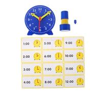 Abaodam 1Set Teaching Clock Interactive Classroom Timepiece with Self Ink Stamper Engaging Learning Tool for Home and School Clock Model with Cards