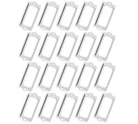 Abaodam 1set Vintage Silver Metal File Cabinet Label Frames with Screws, Iron Material, Resistant to Deformation, Versatile Installation for Shelves and Archive Corners 30pcs