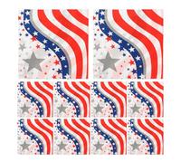 Abaodam 2 Bags Independence Day Theme Paper Napkins, Soft and Comfortable Wood Pulp Paper, Easy to Dispose, Festive Striped Design for Celebrations and Everyday Use, 20 Sheets Per Bag