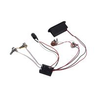 Abaodam 2-band Equalizer Eq Preamp Circuit Bass Tone Control Wiring Harness with Japanese Active Pickup Set for Electric Bass Guitar Gu50 Black