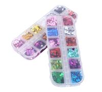 Abaodam 2 Boxes Nail Glitter Sequins Nail Art Stickers PVC Heart Shape Creative Shiny Fashion Decoration for Night