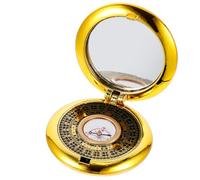 Abaodam 2-inch Waterproof Feng Shui Pure Copper Pocket Luo Pan Compass with Flipping Cover, Small round Ancient Chinese Camping Survival Navigation Tool for Outdoor Hiking