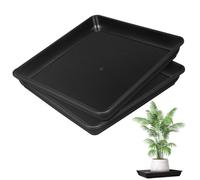 Abaodam 2 Pack Square Plant Saucer Tray: 16 inch, Heavy Duty Plastic Square Plant Saucers for Indoors Outdoor, Flower Planter Drip Trays for Pots Starting