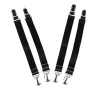 Abaodam 2 Pair Adjustable Metal Duckbill Garter Clips for Stockings, Black Metal Suspender Sock Fasteners with Anti-Slip Function, Suitable for Women’s and Thigh High Socks