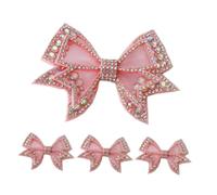 Abaodam 2 Pair Detachable Rhinestone Bow Shoe Clips for Women Sparkling Crystal Bowknot Buckle Decorations for High Heels Weddings Parties DIY Attach Shoe Accessories