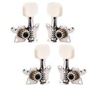 Abaodam 2 Pair Ukulele Machine Heads Tuner Pegs Replacement Parts Flat Head Long Shaft for Acoustic Ukulele String Tuning Accessories Suitable for Beginners