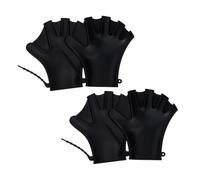 Abaodam 2 Pairs Adjustable Silicone Swimming Training Hand Paddles with Webbed Antislip Gloves for Adults High-elasticity Swim Resistance Mitts for Enhanced Water Power and Aquatic Sports