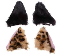 Abaodam 2 Pairs Animals Ear Hair Clips, Flannelette Material, Comfortable and Easy to Wear Hair Accessories, for Cosplay and Daily Dress