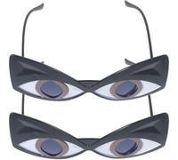 Abaodam 2 Pairs Black Cat Eye Sunglasses Women’s Oversized Novel Party Glasses Chic Dark Shades for Christmas and Costume Accessories