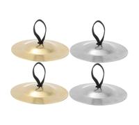 Abaodam 2 Pairs Finger Cymbals for Belly Dancing Ergonomic Handheld Percussion Instruments Portable Ethnic Dance Accessories Gold and Silver Zills for Professional and Daily Use