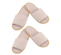 Abaodam 2 Pairs Lightweight Travel Slippers for Home and Hotel Breathable Foldable Cloth Slip- Non-skid Summer Guests Shoes for Vacation Spa and Airline Use