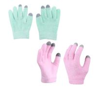 Abaodam 2 Pairs Moisturizing Hand Gloves with Touch Screen Fingers, Made of Soft Plume Yarn for Long-Term Protection and Skin Care, for Nighttime Hand Spa and Daily Use