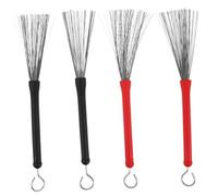 Abaodam 2 Pairs Retractable Wire Drum Brushes with Telescopic Handles for Jazz Percussion Instruments Portable Drumsticks for Practice Rhythm Precision and Musician Training