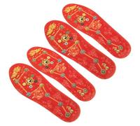 Abaodam 2 Pairs Shock Absorbing Shoe Insoles with Seven-Planet Alignment Cushioning for Men and Women Breathable Sweat-Absorbing Inserts for Sports Sneakers and Boots Soft Red Animal Year