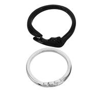 Abaodam 2 Pcs Angel Devil Couple Rings Fashion Zinc Alloy Sturdy Adjustable Rings Lightweight for Boyfriend Girlfriend Anniversary Present 0.71x0.71x0.12inch