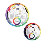 Abaodam 2 Pcs Creative Nail Art Color Mixing Wheel with Two-sided Paper Design, English Version Indicators for Complementary and Split Complementary Schemes, for Nail Art and Makeup Use