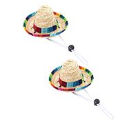 Abaodam 2 Pcs Dog Hat Soft Sunhat for Birthday Party and Outdoor Use Comfortable Woven Mini Sombrero Protects From Sunlight Funny Decorative Costume Accessory