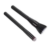 Abaodam 2 Pcs Double-layer Fiber Makeup Brush Set with Flat-head Design, Lightweight Artificial Fiber Blush and Highlighter Brushes for Easy Carry and Comfortable Makeup Application