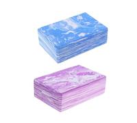 Abaodam 2 Pcs EVA Yoga Blocks High Density Camouflage Fitness Bricks Lightweight Anti-slip for Beginners Yoga Practice Stretching and Balance Training Purple Blue