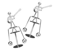 Abaodam 2 Pcs Guitar and Man Statue Balance Physics Desk Ornament for Home Office Swinging Miniature Sculpture Artistic Table Decoration for Men