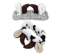 Abaodam 2 Pcs Horn Headband Christmas Elk Hairband Charming Fabric Multifunctional Hair Accessory for Skincare Daily Routine Face Spa