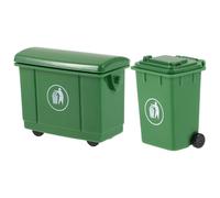 Abaodam 2 Pcs Mini Trash can Model Dollhouse Waste Bin Decorative Miniature Garbage Container for Dollhouse and Sand Table Scene Accessories