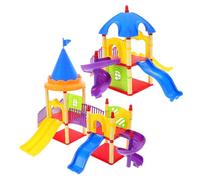 Abaodam 2 Pcs Miniature Playing House Slide Model, Small Doll Playground Accessory Set Slide and Mini Amusement Park, Sand Table Ornament for ’ Dollhouse Decor