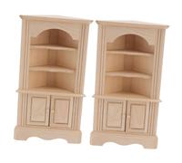 Abaodam 2 pcs Miniature Wooden Triangular Cabinet Model for Dollhouse Decoration Safe Mini House Furniture Accessory Lifelike Handcrafted Mini Cabinet for Collectors Desktop Ornament and