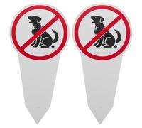 Abaodam 2 Pcs No Pooping Dog Signs with Stakes, Rustproof Aluminum Yard Warning Signs for Garden Lawn, Outdoor Pet Waste Deterrent for Parks and Public Areas