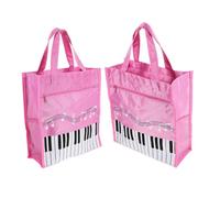 Abaodam 2 pcs Portable Music Bag for Double Storage Handbag with Handle Lightweight Large Capacity Piano Key Design for Music Books Keys Sundries Stylish and Practical Carry-all