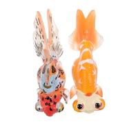 Abaodam 2 Pcs Realistic Goldfish Figures for Plastic Simulated Fish Tank Adornments Educational Ocean for Cognitive Development and Imaginative Play Easy to Clean Aquarium Decorations