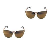 Abaodam 2 Pcs Stylish Skull Shaped Metal Sunglasses for Women and Men with UV Protection and Sturdy Metal + PC Frame, for Beach and Travel, Fashion-forward Eyewear Fit Most Face Sizes