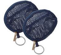 Abaodam 2 Pcs Travel Toiletry Pouch Mesh Cloth Portable Makeup Bag with Zipper Closure High Capacity Cosmetic Organizer for Outdoor and Travel Use