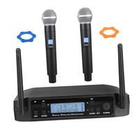 Abaodam 2 Pcs Wireless Microphones Handheld Wireless Mic with One-to-two Function and High-fidelity Sound Abs Material Battery Included for Home Ktv Party and Performing on Stage