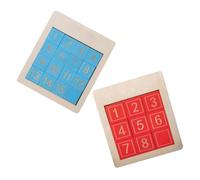 Abaodam 2 Pcs Wooden Sliding Number Puzzle for Educational Intelligence Development Brain Teaser Cognitive Learning Games for Boys Age-appropriate Hand-eye Coordination