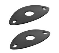 Abaodam 2 Pcs Zinc Alloy Guitar Output Covers for Electric Guitar and Bass Cat-eye Shaped Jack Plate Accessories Black for Musical Instrument Replacement