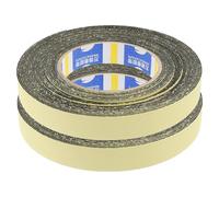 Abaodam 2 Rolls Black EVA Soundproofing Tape Thick Single-Sided Adhesive Sealing Strip for Noise Reduction and Door Window Sealing Fire-Resistant Buffer Cushion for Home and Car Use