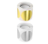 Abaodam 2 Rolls Gear Embossed Paper Stickers 50mm Diameter Self Adhesive High Adhesion Seal Stickers for Packaging and Document Management