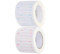 Abaodam 2 Rolls Removable Self-Adhesive Food Date Labels Stickers for Kitchen and Refrigerator Containers, Red and Blue, Writable, Food Storage Label Stickers for Pantry and Freezer