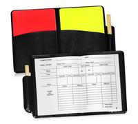 Abaodam 2 Set Soccer Referee Card Kits with PVC Cover Score Sheet Pad and Pencil Professional Football Referee Accessories for Multi-sport Use and Easy Scoring