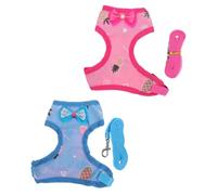 Abaodam 2 Sets Adjustable Rooster Harness with Leash Chain Safe Chicken Vest for Poultry Protection Creative Design for Hens and Roosters Pink and Blue Pineapple Pattern