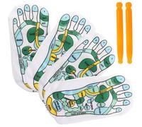 Abaodam 2 Sets Breathable Reflexology Socks with Acupressure Diagrams and Massage Sticks Elastic Foot Massage Socks for Relief Comfortable Unisex Fit for Foot Reflex Zone Therapy